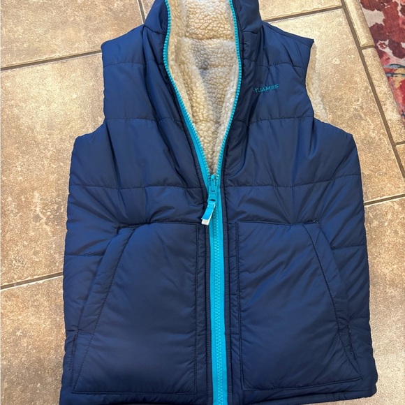 Cody James Navy Blue Puffer Vest with Teal Zipper - Excellent Condition - Picture 1 of 5
